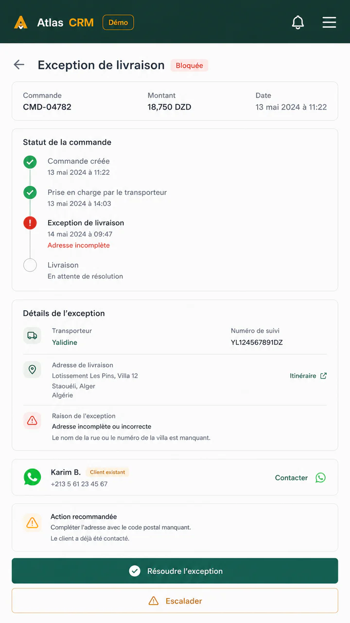 Traiter une livraison bloquée