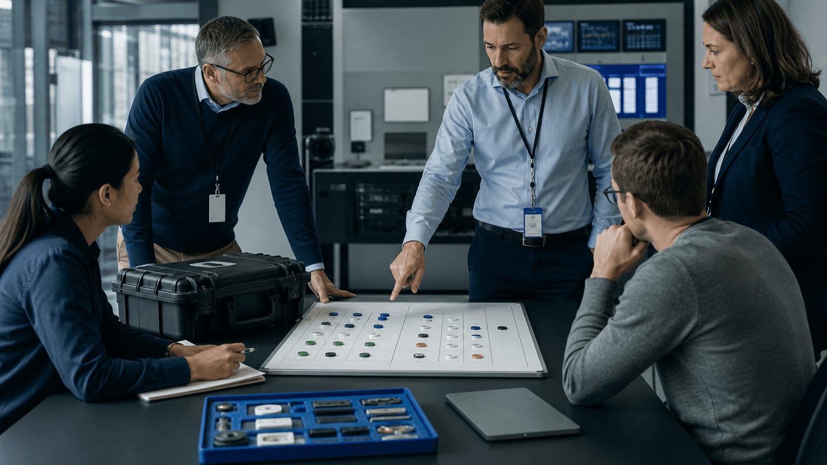 Équipe conduisant une revue de préparation avant mise en production